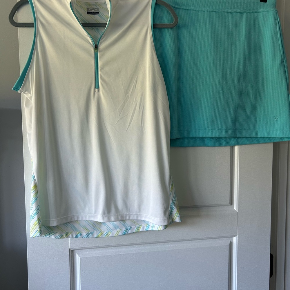 Callaway Women's White and Teal Golf Outfit